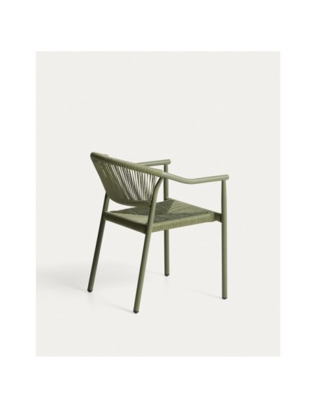 Silla apilable de exterior Livadia de aluminio verde - Kave Home
