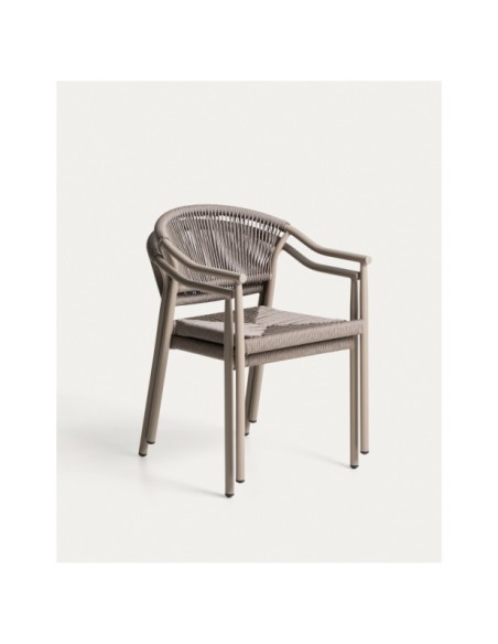 Silla apilable de exterior Livadia de aluminio topo - Kave Home