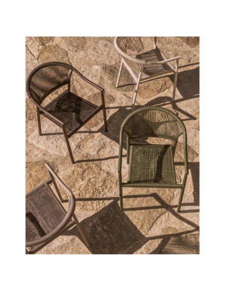 Silla apilable de exterior Livadia de aluminio topo - Kave Home