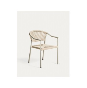 Silla apilable de exterior Livadia de aluminio crudo -...