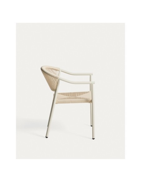 Silla apilable de exterior Livadia de aluminio crudo - Kave Home