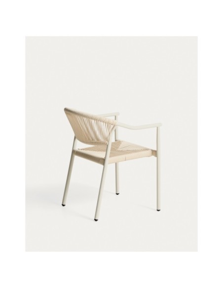 Silla apilable de exterior Livadia de aluminio crudo - Kave Home