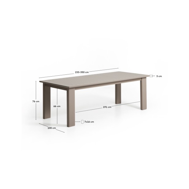 Mesa extensible Livorno de aluminio...