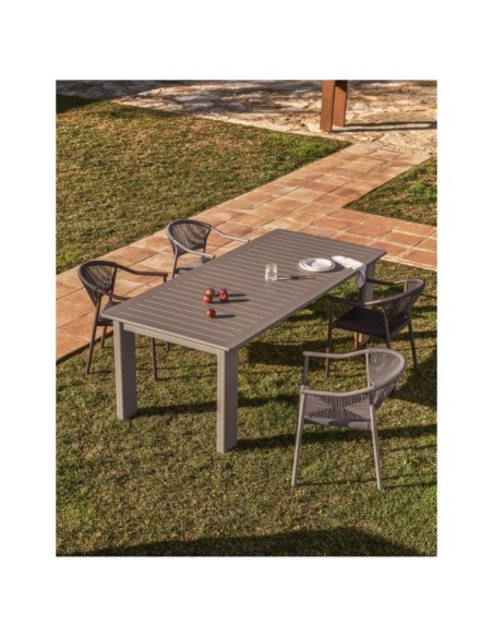 Mesa extensible Livorno de aluminio topo 233(350) x 100 cm - Kave Home