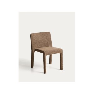 Silla apilable Loria de chenilla marrón chocolate FSC...