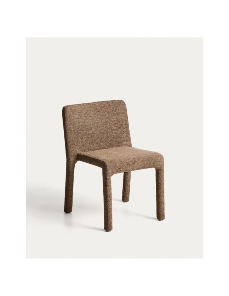 Silla apilable Loria de chenilla marrón chocolate FSC 100% - Kave Home