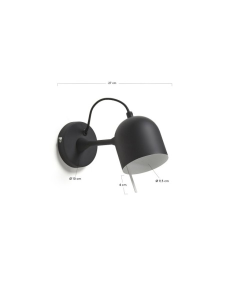Aplique Lucilla de acero con acabado negro - Kave Home