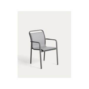 Silla apilable de exterior Luri de aluminio grafito y...