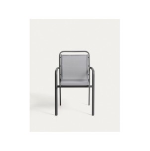 Silla apilable de exterior Luri de aluminio grafito y... 2