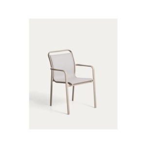 Silla apilable de exterior Luri de aluminio topo y...