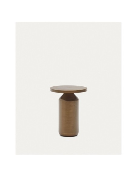 Mesa auxiliar redonda Malya de metal con acabado cobre Ø 40,5 cm - Kave Home