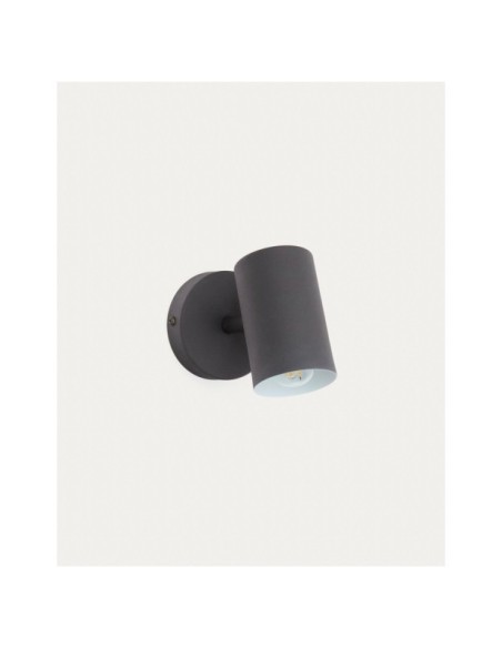 Aplique de pared Manie de metal con acabado efecto hierro fundido negro - Kave Home