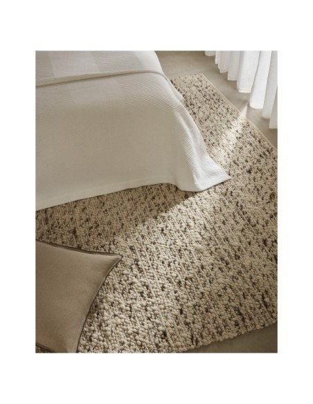 Alfombra Manilva de lana y algodón marrón 200 x 300 cm - Kave Home