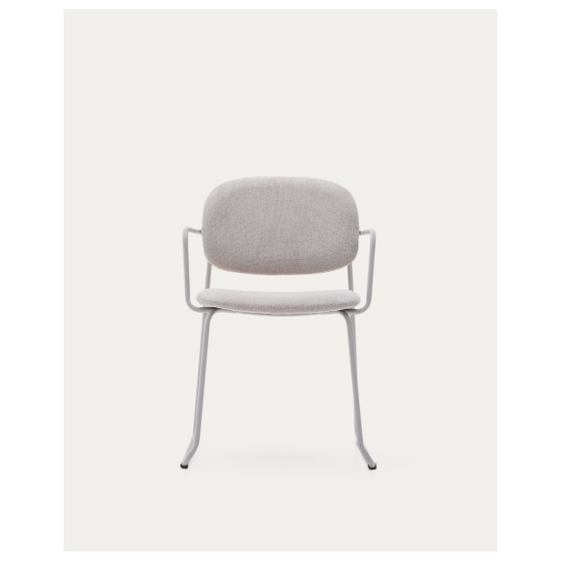 Silla Meli de chenilla beige y...