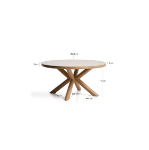 Mesa de exterior Mirtia de aluminio efecto madera y... 2