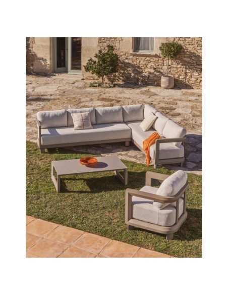 Sofá Nerano 3 plazas de aluminio topo 208 cm - Kave Home