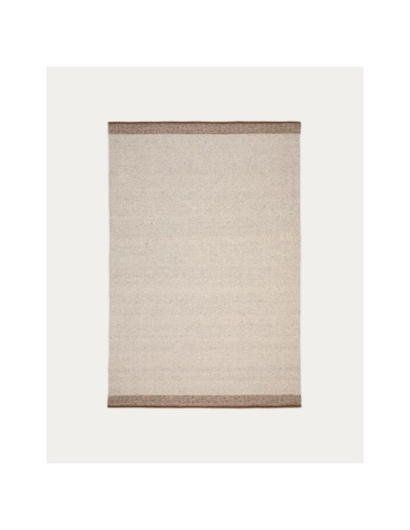 Alfombra Nifelia jacquard de lana beige 160 x 230 cm - Kave Home
