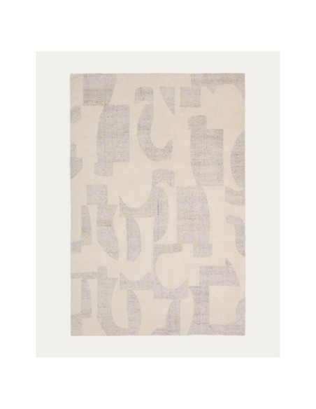 Alfombra Norela de mezcla lana jacquard gris 300 x 200 cm - Kave Home