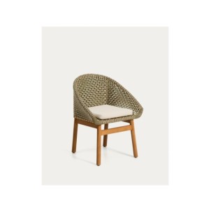 Silla Olbia de ratán sintético y madera maciza de teca...