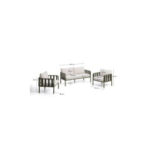 Set Omala de sofá de 2 plazas y 2 sillones con estructura... 2