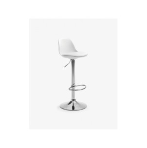 Taburete Orlando-T blanco de acero altura 60-82 cm - Kave...