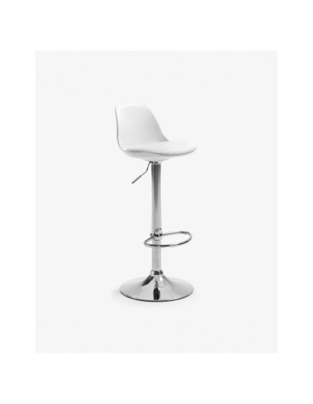 Taburete Orlando-T blanco de acero altura 60-82 cm - Kave Home