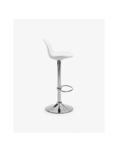 Taburete Orlando-T blanco de acero altura 60-82 cm - Kave Home