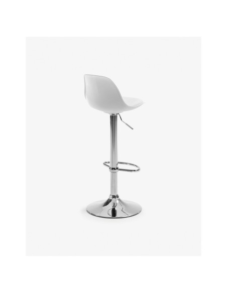 Taburete Orlando-T blanco de acero altura 60-82 cm - Kave Home