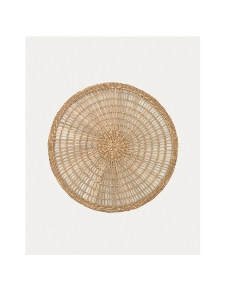 Set redondo Palau de 2 individuales de fibras naturales con acabado natural Ø 38 cm - Kave Home