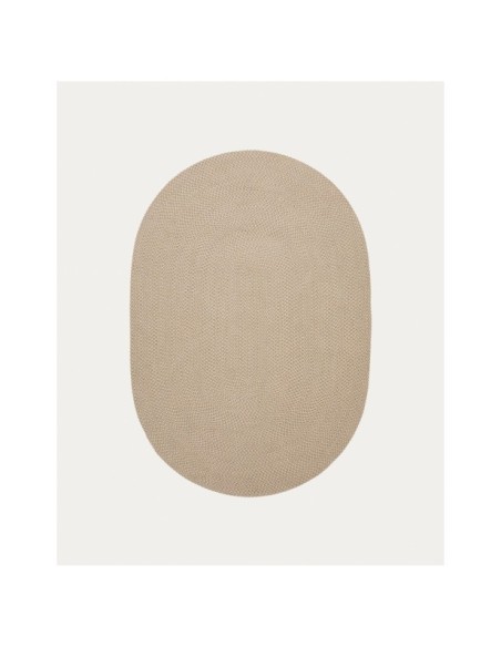 Alfombra ovalada Rodhe 100% PET beige 160 x 230 cm - Kave Home