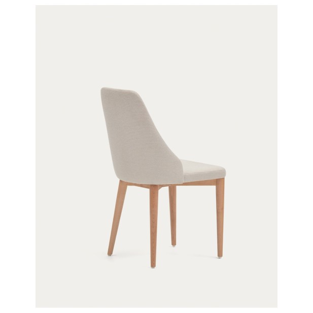 Silla Rosie de chenilla beige y patas...