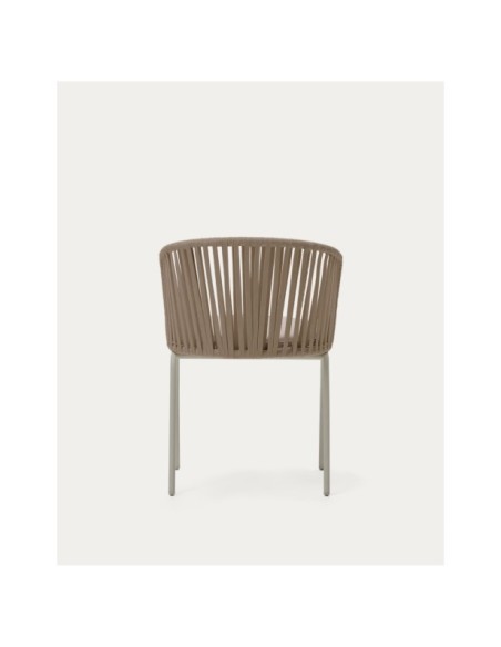Silla exterior Saconca de cuerda y acero galvanizado beige - Kave Home