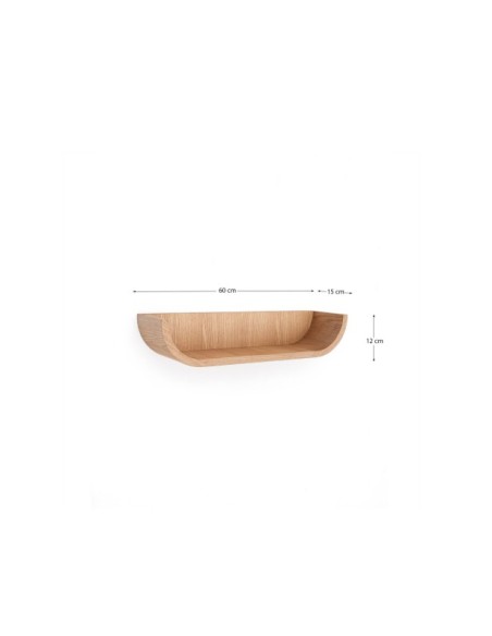 Estante Salaya de madera contrachapada de fresno con acabado natural 60 x 12 cm - Kave Home