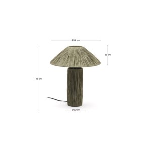 Lámpara de mesa Samse de rafia verde - Kave Home 2
