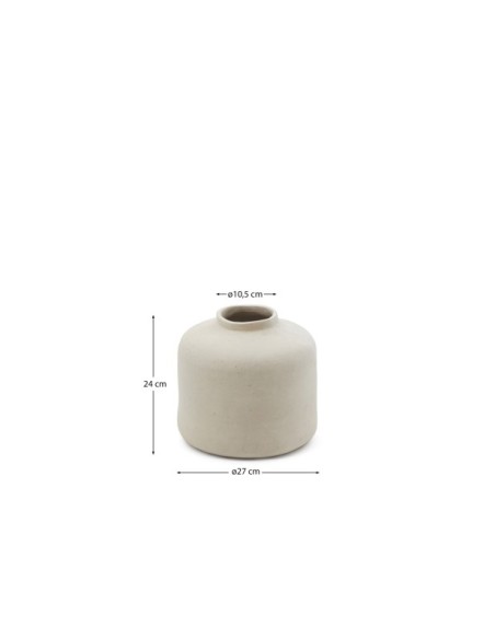 Jarrón Serina de papel maché blanco 27 cm - Kave Home
