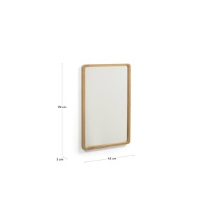 Espejo Shamel de madera maciza de teca 45 x 70 cm - Kave...