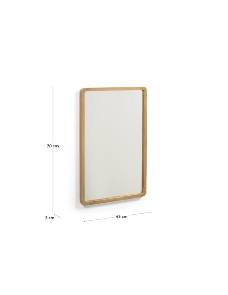 Espejo Shamel de madera maciza de teca 45 x 70 cm - Kave Home