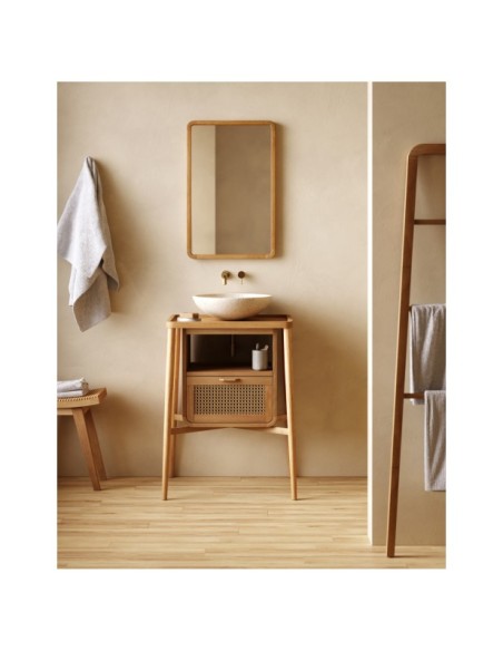 Espejo Shamel de madera maciza de teca 45 x 70 cm - Kave Home