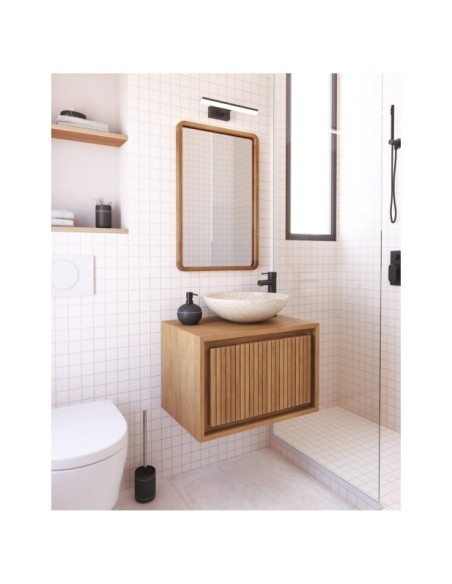 Espejo Shamel de madera maciza de teca 45 x 70 cm - Kave Home