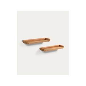 Set Shamel de 2 estantes de madera maciza de teca 50 x 5...