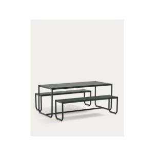 Set Sotil de 2 bancos y mesa de acero galvanizado con...