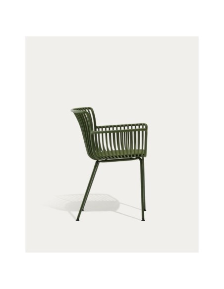 Silla de exterior Surpika con patas de acero verde - Kave Home