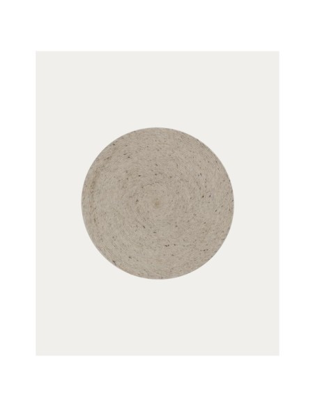 Alfombra redonda Takashi 100% lana gris Ø 150 cm - Kave Home