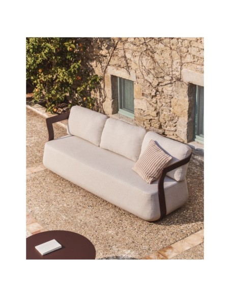 Sofá Tamaris 3 plazas de aluminio marrón 217 cm - Kave Home