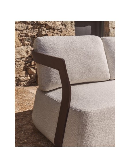 Sofá Tamaris 3 plazas de aluminio marrón 217 cm - Kave Home