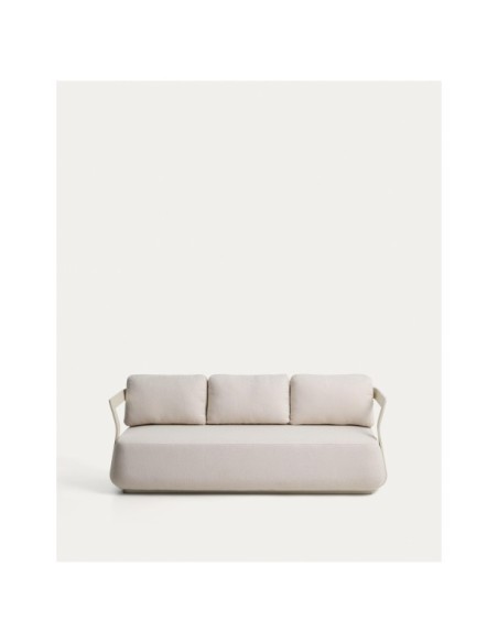 Sofá Tamaris 3 plazas de aluminio color crudo 217 cm - Kave Home