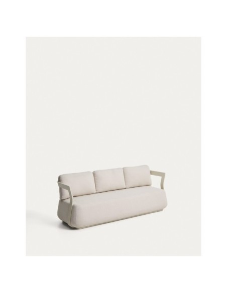 Sofá Tamaris 3 plazas de aluminio color crudo 217 cm - Kave Home