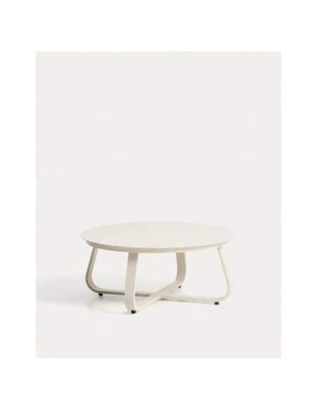 Mesa de centro de exterior Tamaris de aluminio color crudo Ø80 cm - Kave Home