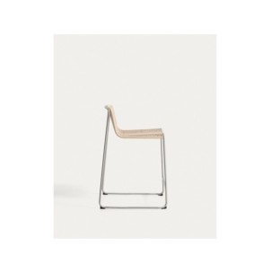 Taburete apilable Tavari de cuerda sintética beige y... 2