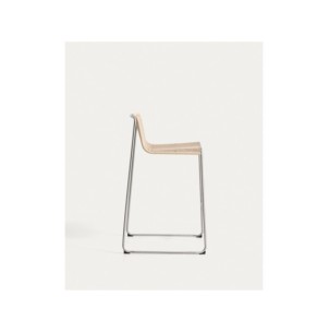 Taburete apilable Tavari de cuerda sintética beige y... 2